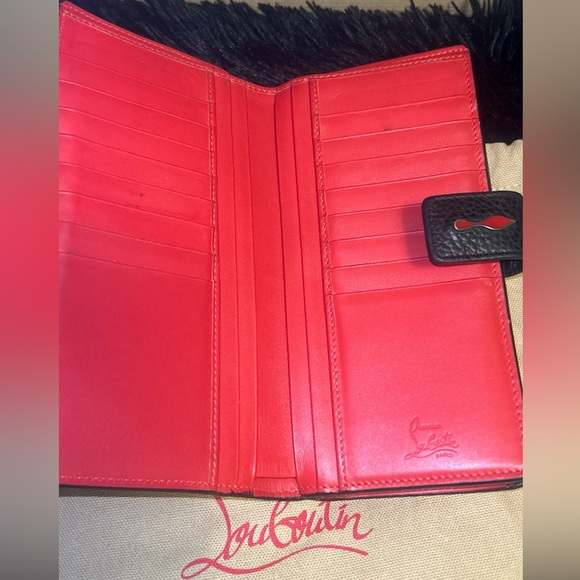 Christian Louboutin Paloma Calfskin Black/Red Long Wallet - Picture 9 of 16